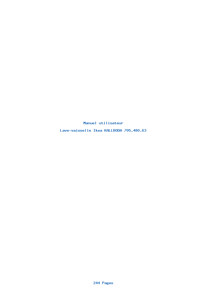 Page 1 de la notice Manuel utilisateur Ikea KALLBODA 705.480.63