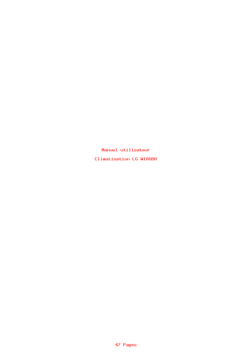 Page 1 de la notice Manuel utilisateur LG W186BH