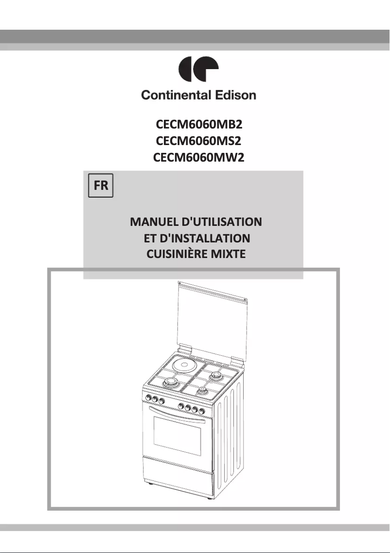 Page 1 de la notice Manuel utilisateur Continental Edison CECM6060MW2