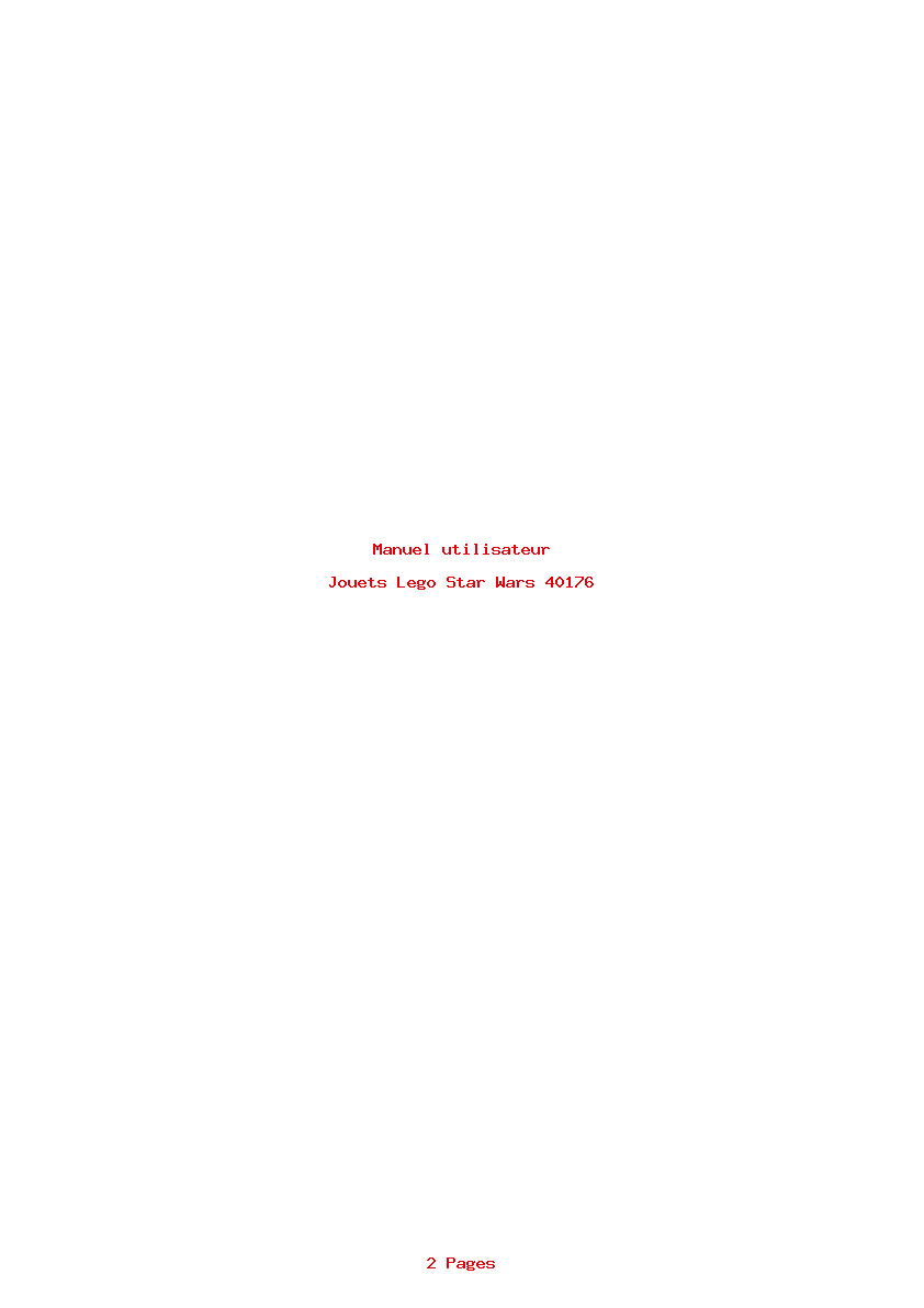 Page 1 de la notice Manuel utilisateur Lego Star Wars 40176