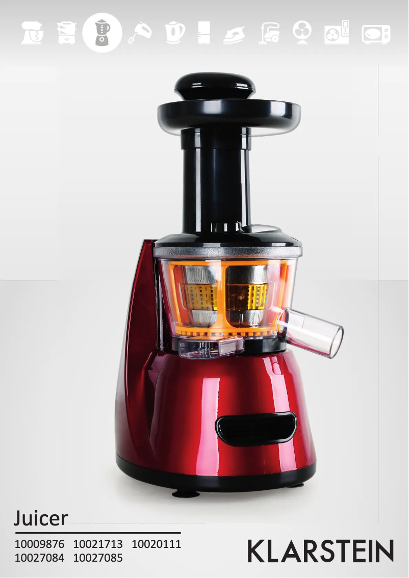 Page 1 de la notice Manuel utilisateur Klarstein Juicer