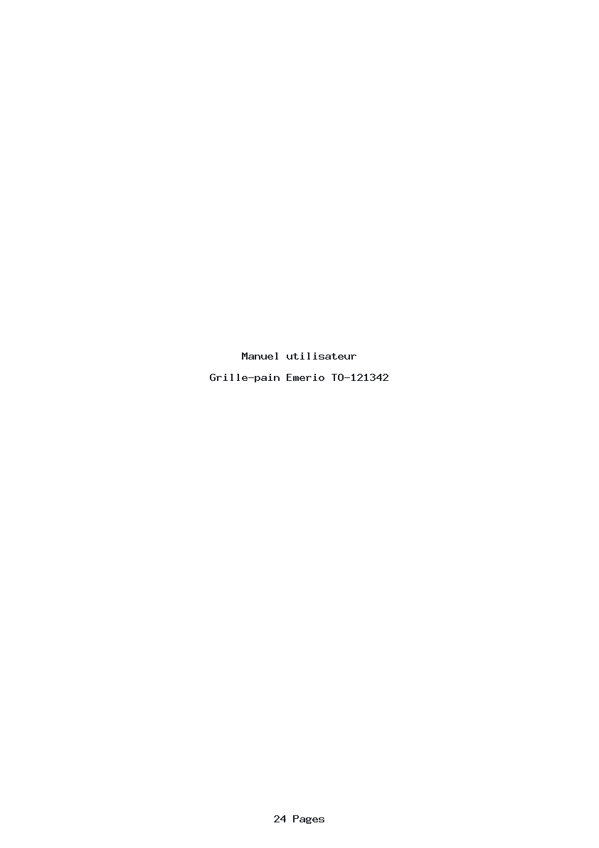 Page 1 de la notice Manuel utilisateur Emerio TO-121342