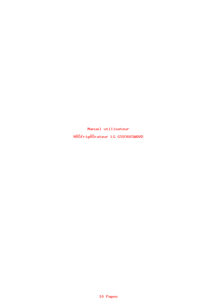 Image de la première page du manuel de l'appareil GS9366SWQVD