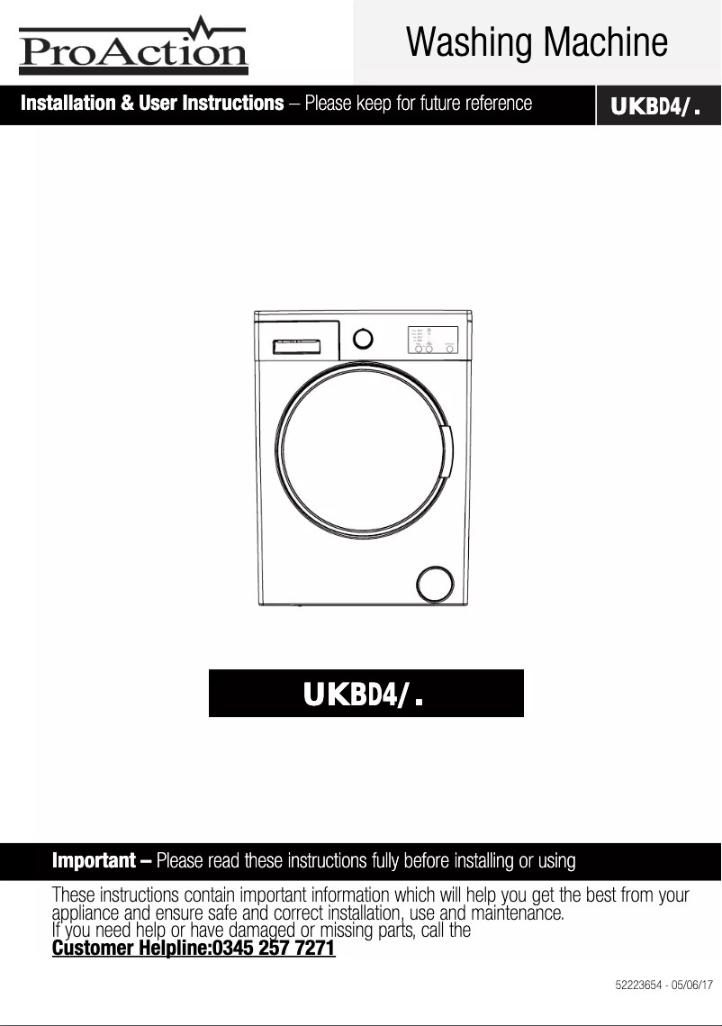 Página 1 del manual Manual de usuario ProAction WMDF610