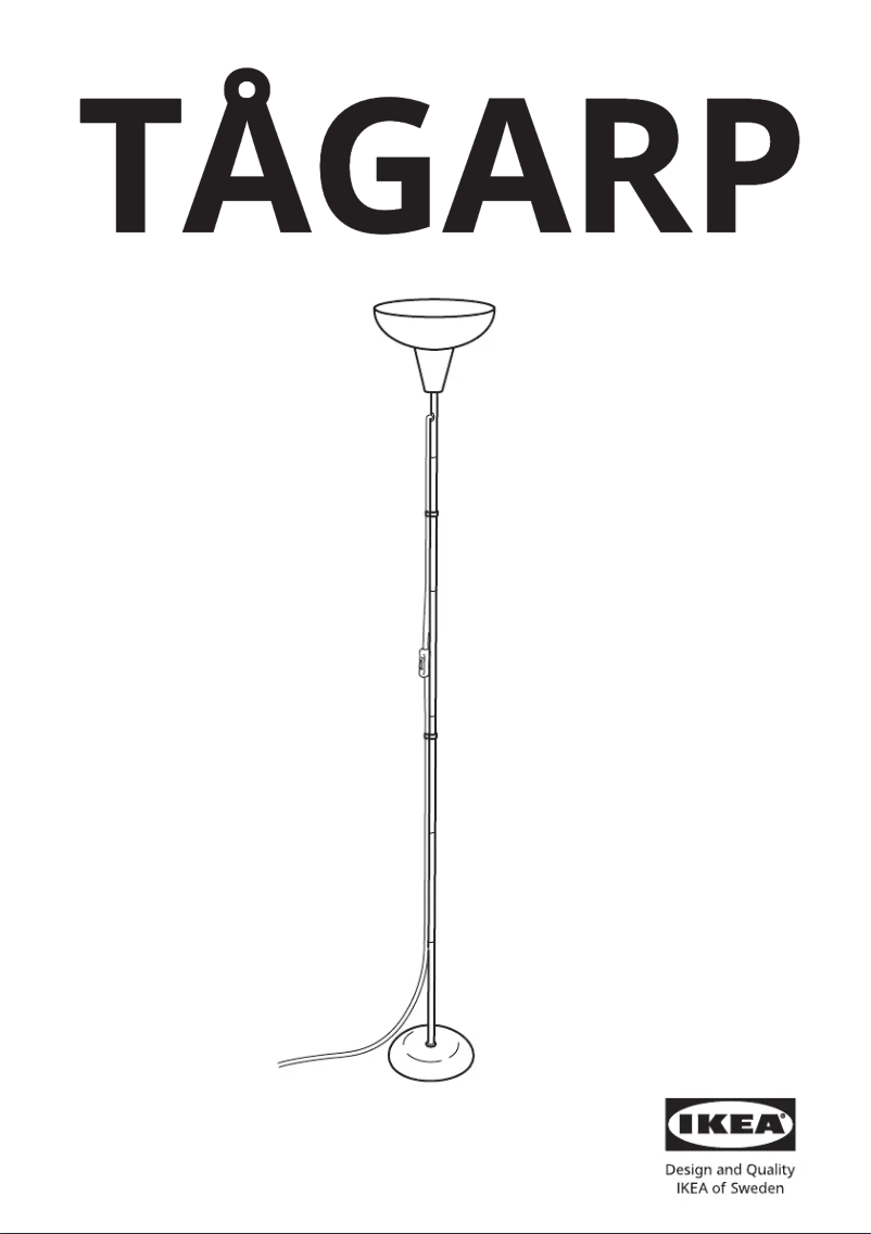 Page 1 de la notice Manuel utilisateur Ikea TÅGARP 204.040.95