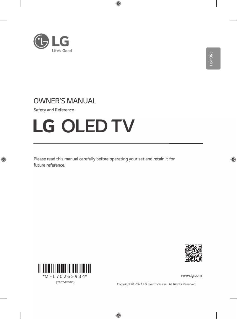Page 1 of the manual User Manual LG OLED65C1PTZ