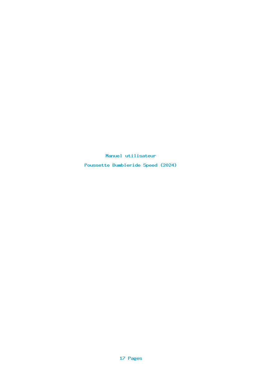 Page 1 de la notice Manuel utilisateur Bumbleride Speed (2024)