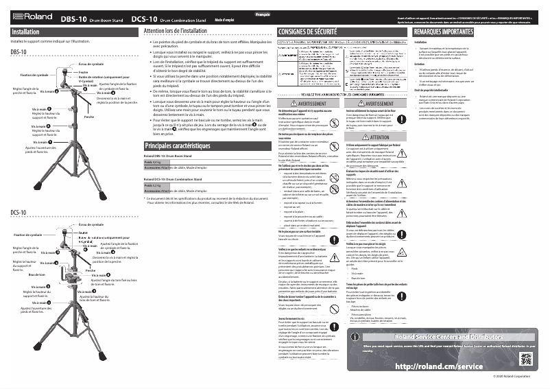 Page 1 de la notice Manuel utilisateur Roland DBS-10
