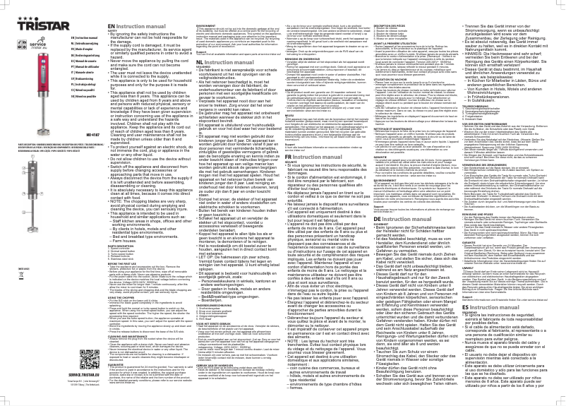 Page 1 de la notice Manuel utilisateur TriStar MX-4187