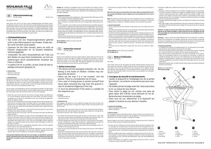 Página 1 del manual Manual de usuario Gardigo 70079