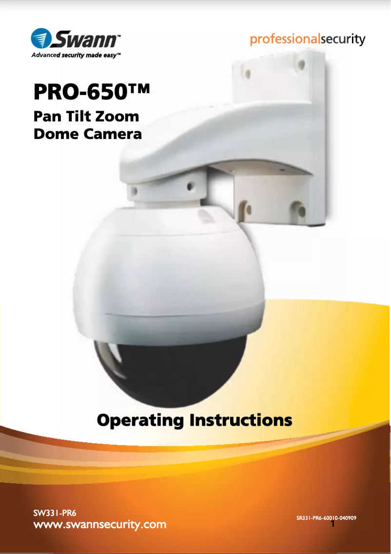 Page 1 de la notice Manuel utilisateur Swann vPRO-650