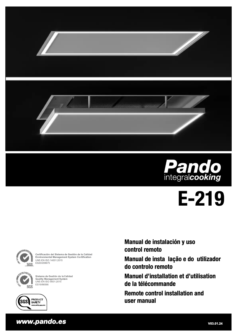 Page 1 de la notice Manuel utilisateur Pando E-219