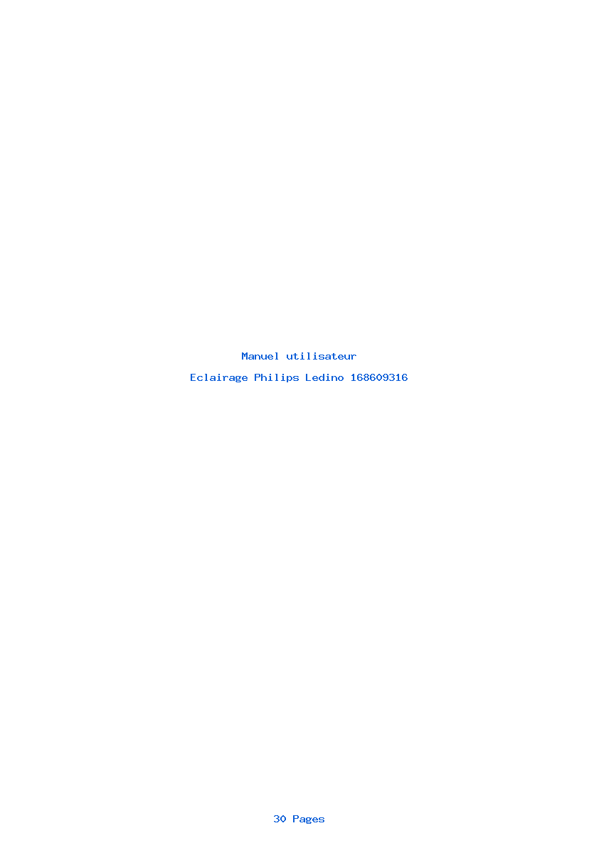 Page 1 de la notice Manuel utilisateur Philips Ledino 168609316