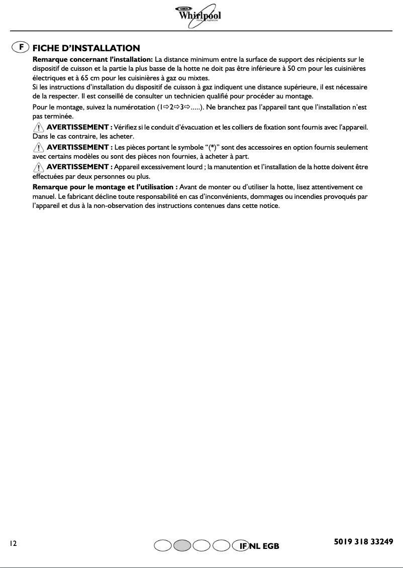 Página 1 del manual Manual de instrucciones Whirlpool AKR 470 IX