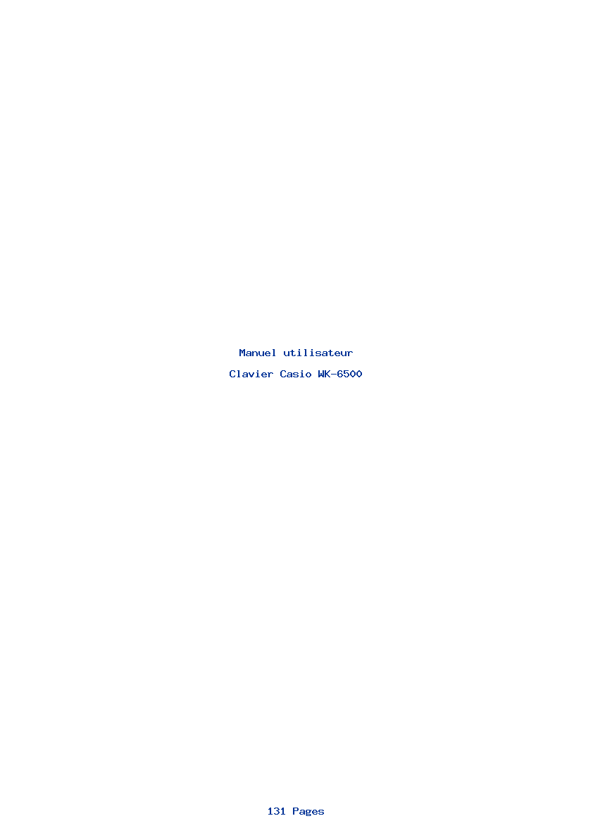 Page 1 de la notice Manuel utilisateur Casio WK-6500