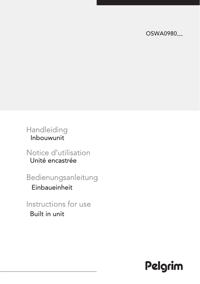 Página 1 del manual Manual de usuario Pelgrim OSWA0980WIT
