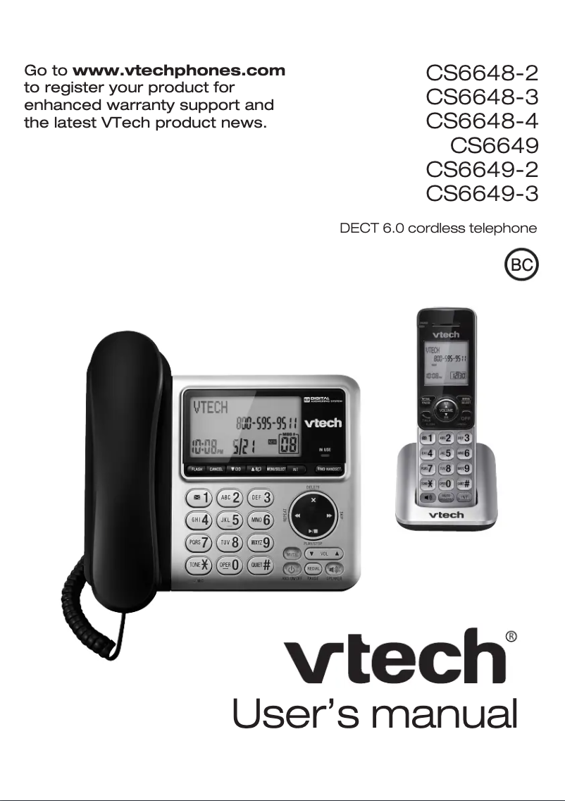 Página nº 1 - Manual de usuario Vtech CS6649-2