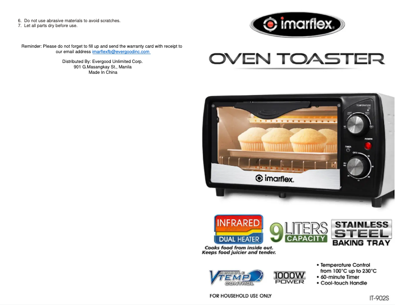 Page 1 de la notice Manuel utilisateur Imarflex IT-902S