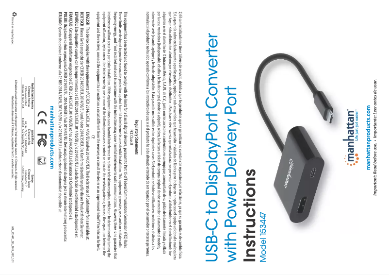 Page 1 de la notice Mode d'emploi Manhattan 153447