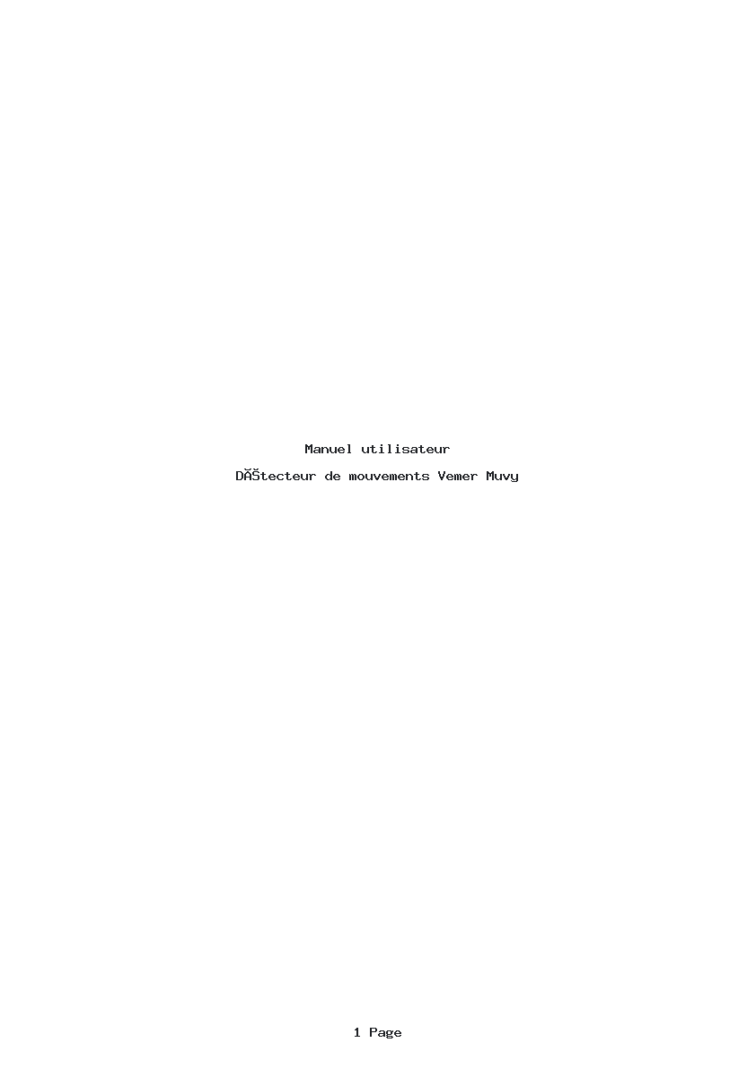 Page 1 de la notice Manuel utilisateur Vemer Muvy