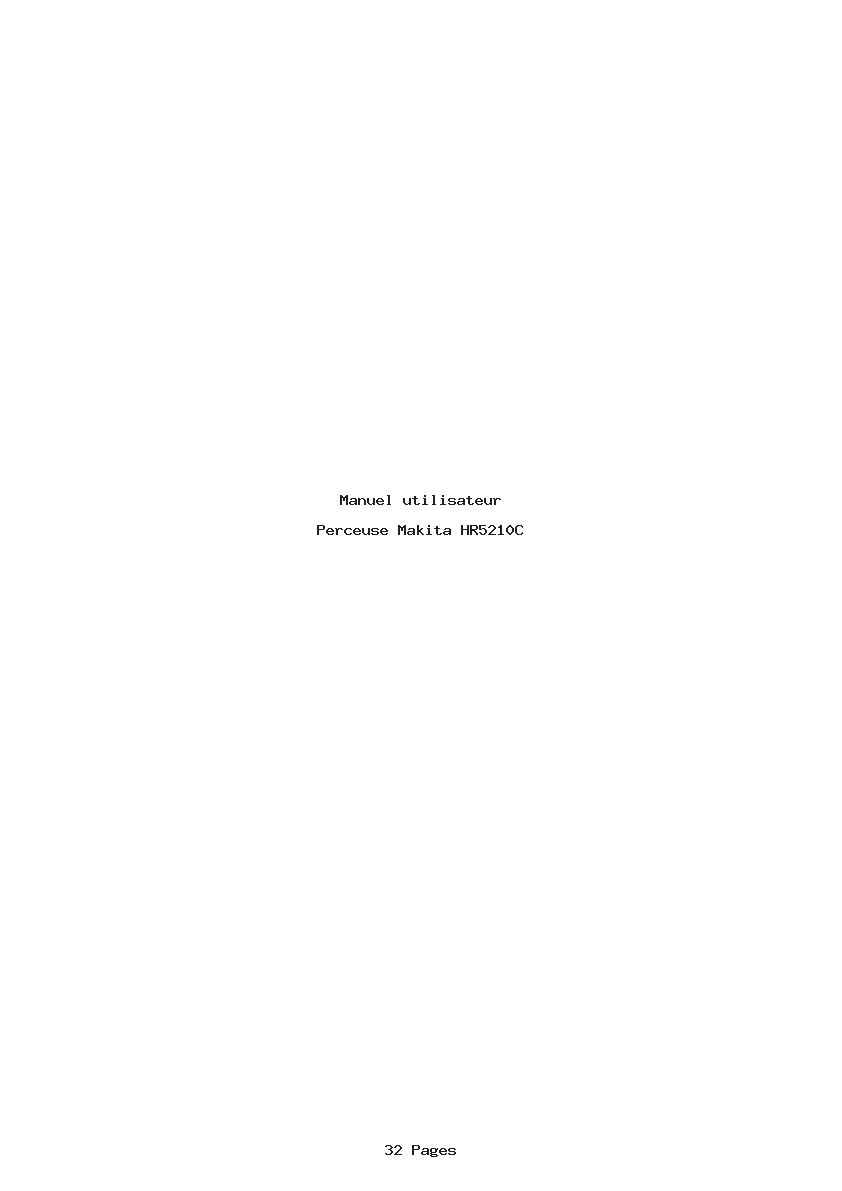 Page 1 de la notice Manuel utilisateur Makita HR5210C
