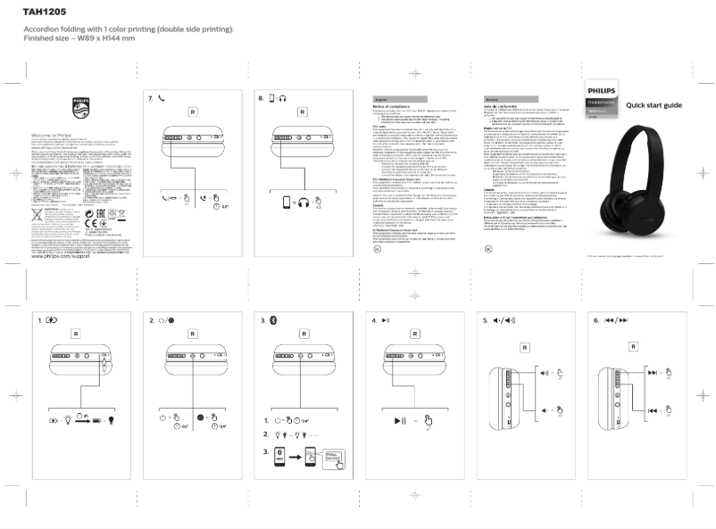 Page 1 of the manual Quick Start Guide Philips TAH1205