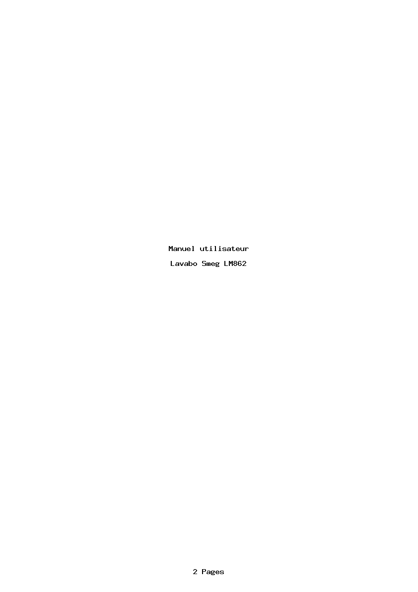 Page 1 de la notice Manuel utilisateur Smeg LM862