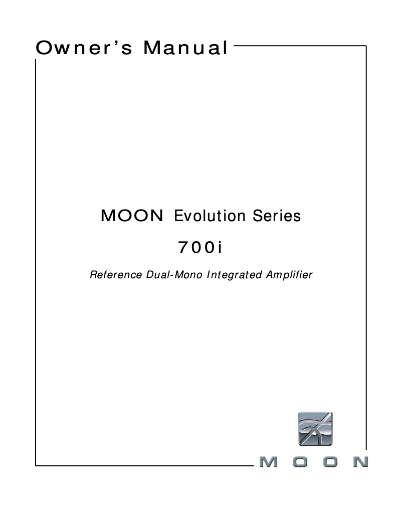 Page 1 de la notice Manuel utilisateur Simaudio Moon Evolution 700i