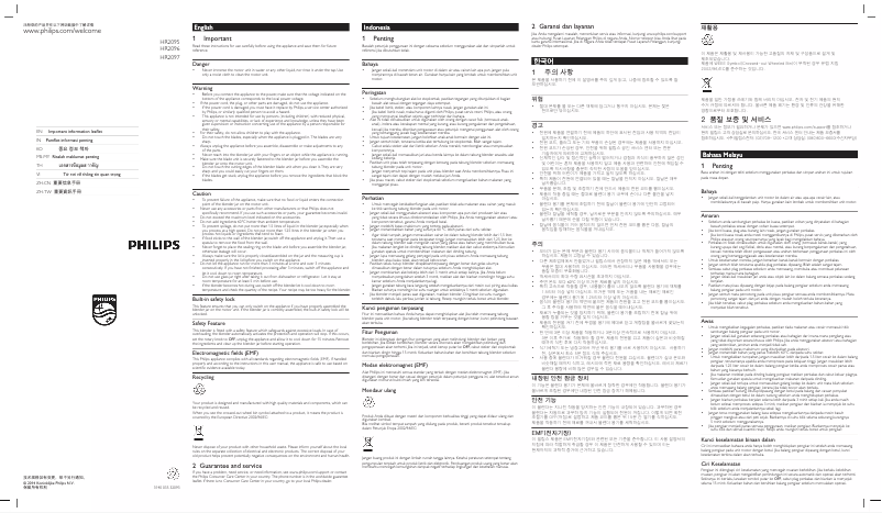 Página 1 del manual Folleto Philips Avance Collection HR2096