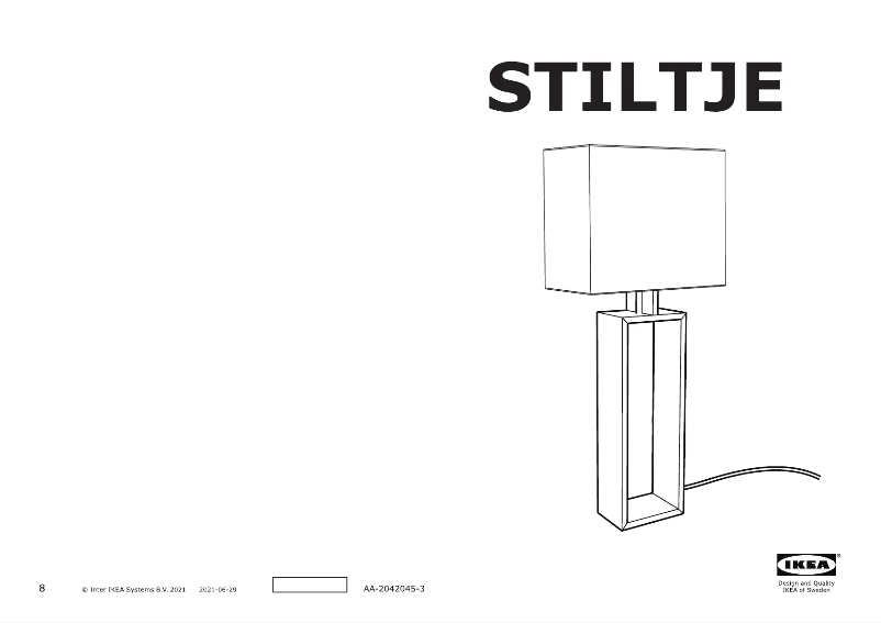 Page 1 de la notice Manuel utilisateur Ikea STILTJE 303.999.13