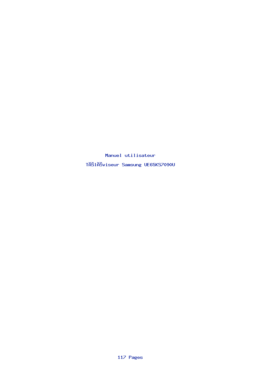 Page 1 de la notice Manuel utilisateur Samsung UE65KS7090U