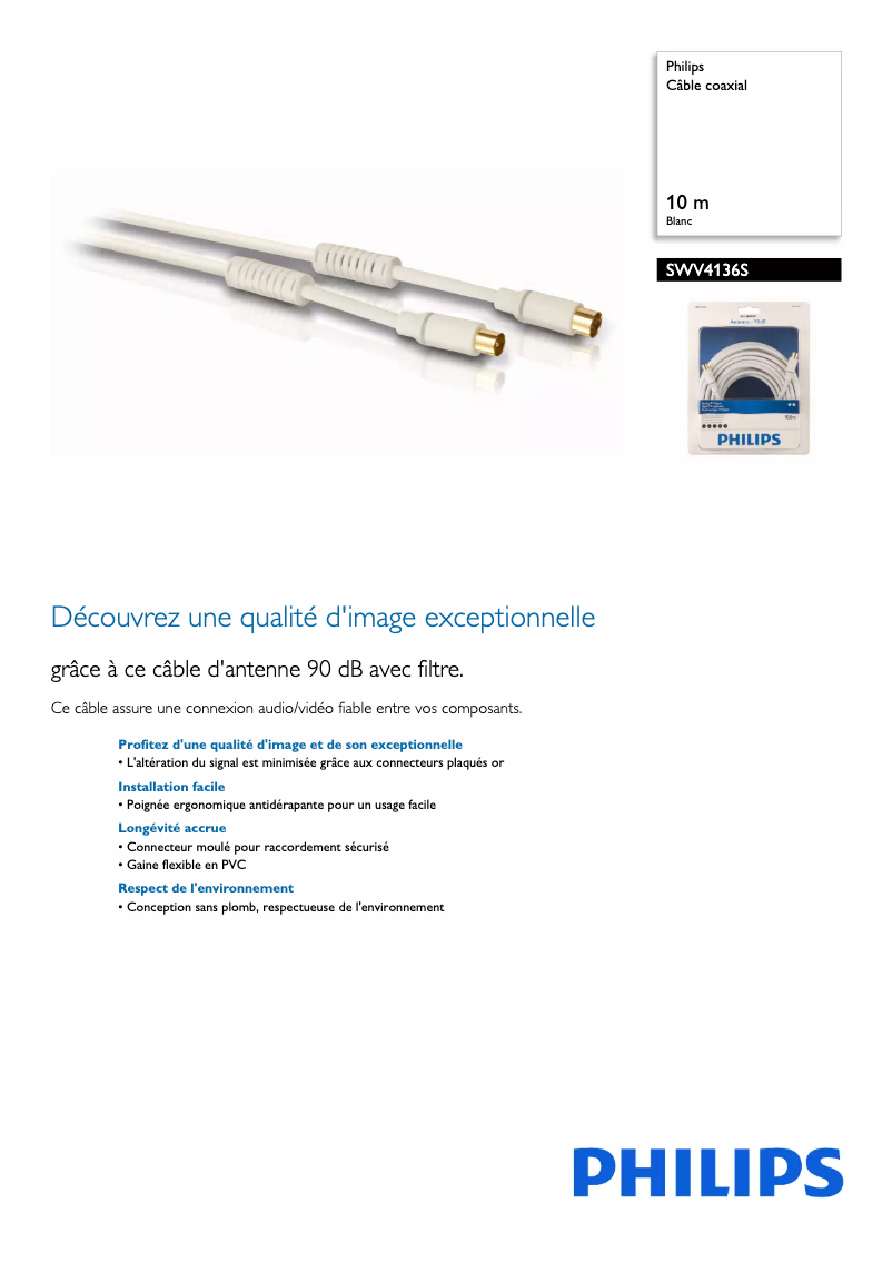 Page 1 of the manual Technical Sheet Philips SWV4136S