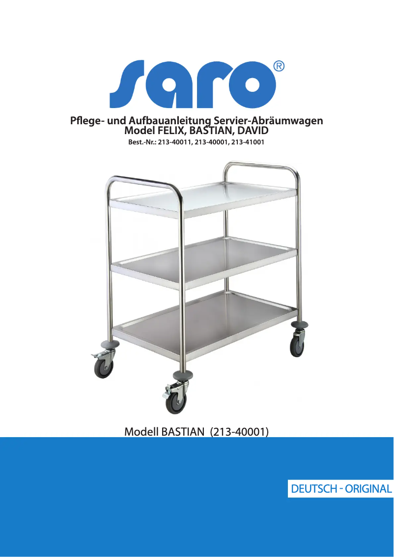 Page 1 de la notice Manuel utilisateur Saro DAVID