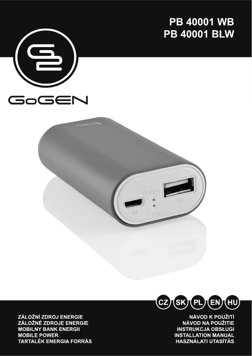 Page 1 de la notice Manuel utilisateur GoGen PB 40001 WB