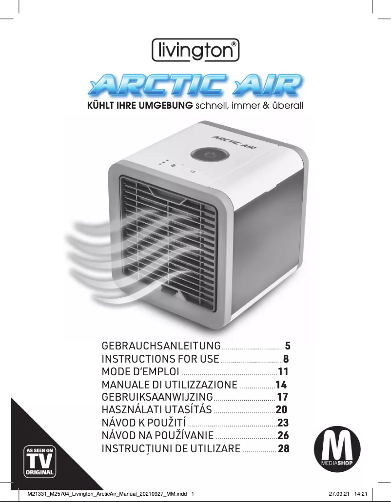 Page 1 de la notice Manuel utilisateur Livington Arctic Air