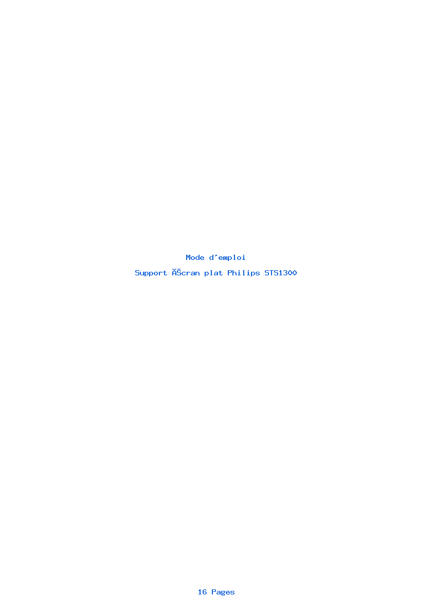 Page 1 de la notice Mode d'emploi Philips STS1300