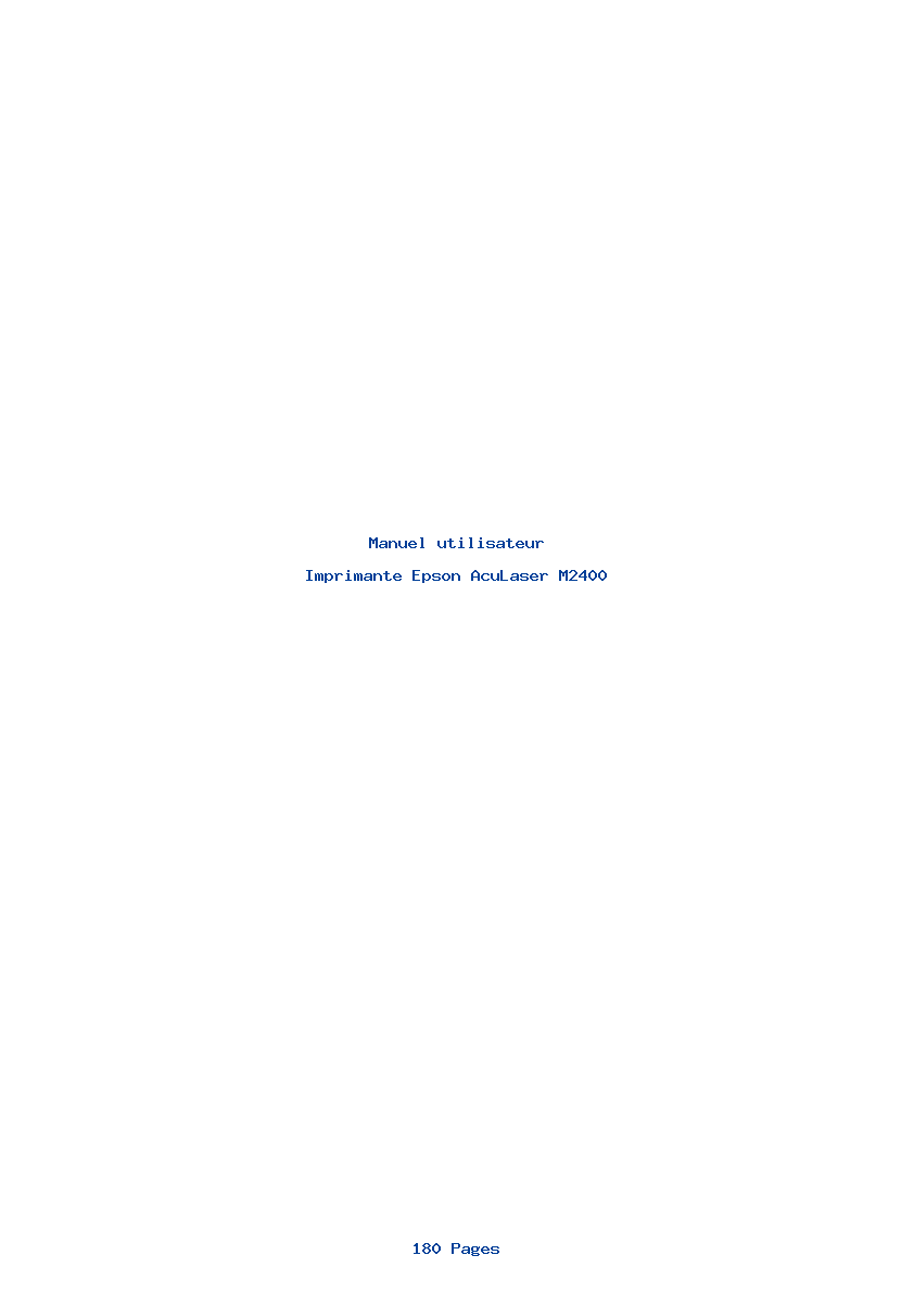 Page 1 de la notice Manuel utilisateur Epson AcuLaser M2400