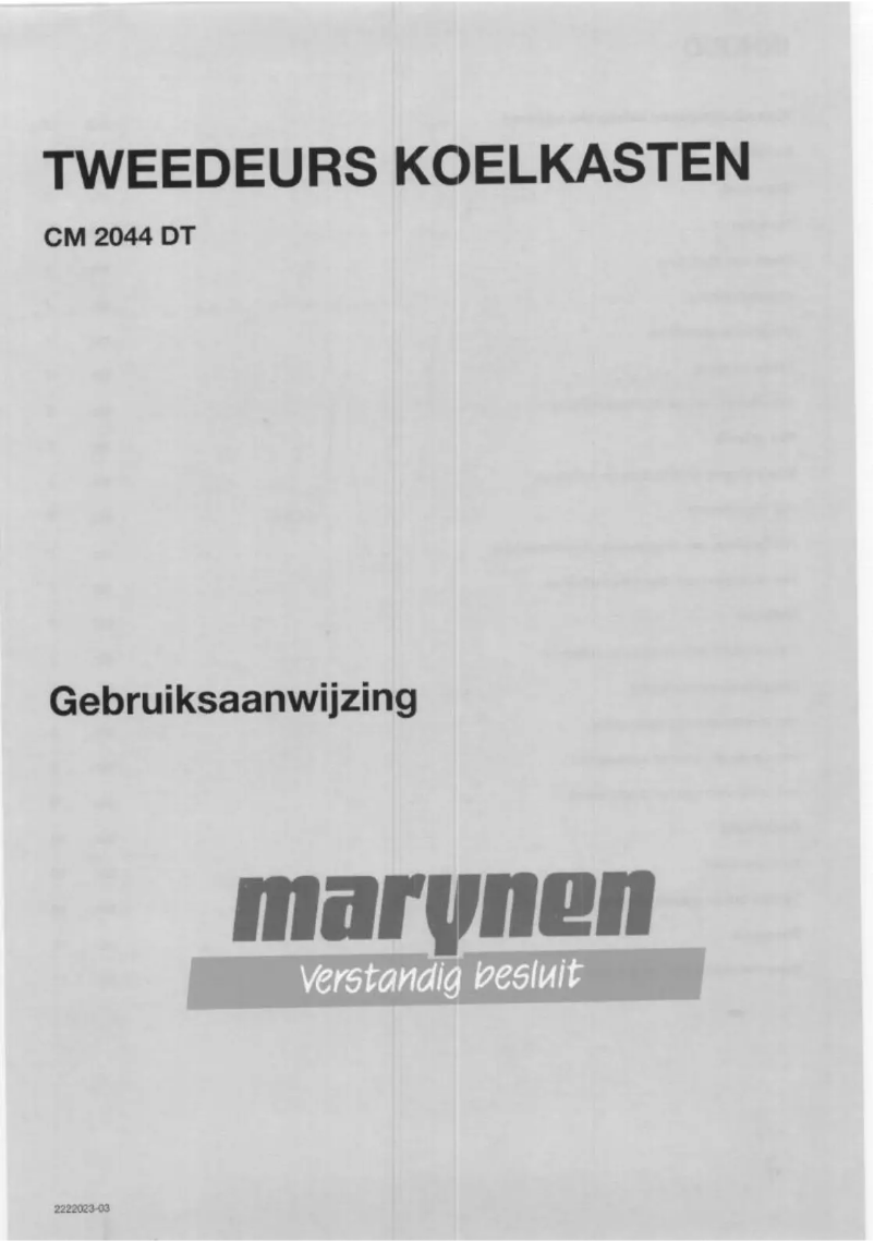 Page 1 of the manual User Manual Marynen CM 2044 DT