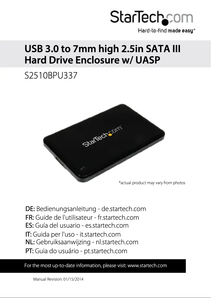 Page 1 de la notice Manuel utilisateur StarTech.com S2510BPU337