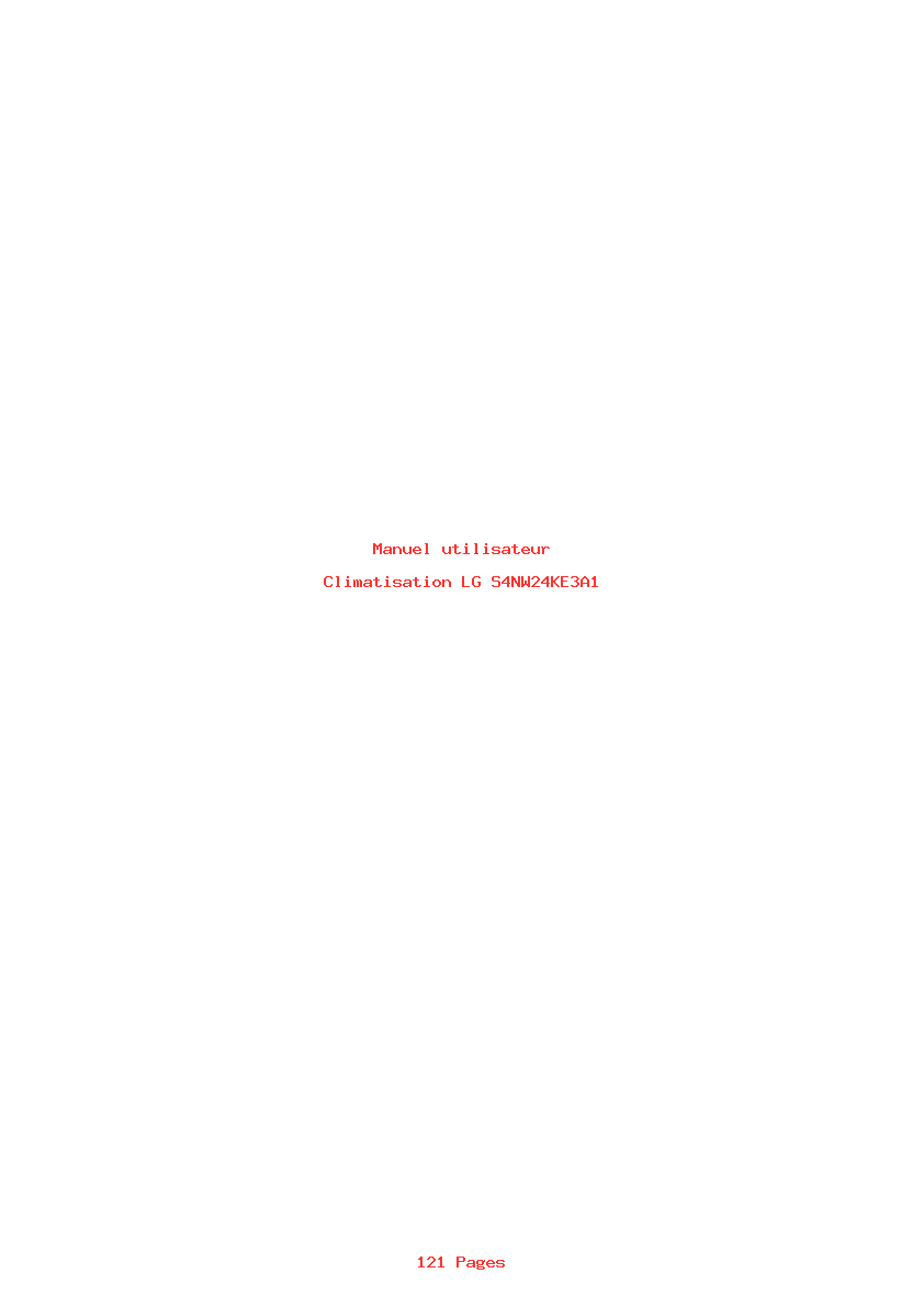 Page 1 de la notice Manuel utilisateur LG S4NW24KE3A1