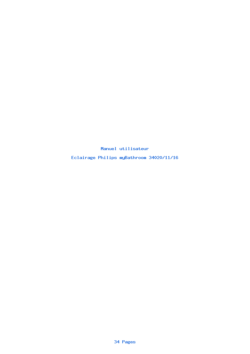 Page 1 de la notice Manuel utilisateur Philips myBathroom 34020/11/16