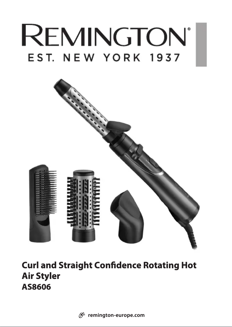 Página 1 del manual Manual de usuario Remington Curl & Straight Confidence AS8606