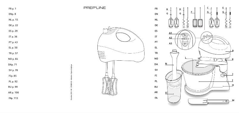 Page 1 of the manual User Manual Tefal HANDMIXER 450