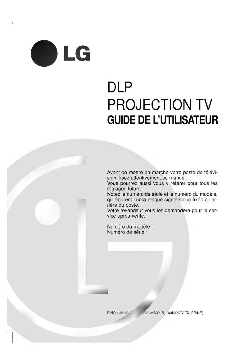 Page 1 de la notice Manuel utilisateur LG RE-44SZ21RD