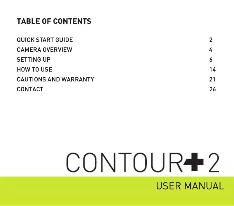 Página 1 del manual Manual de usuario Contour Design Contour+2