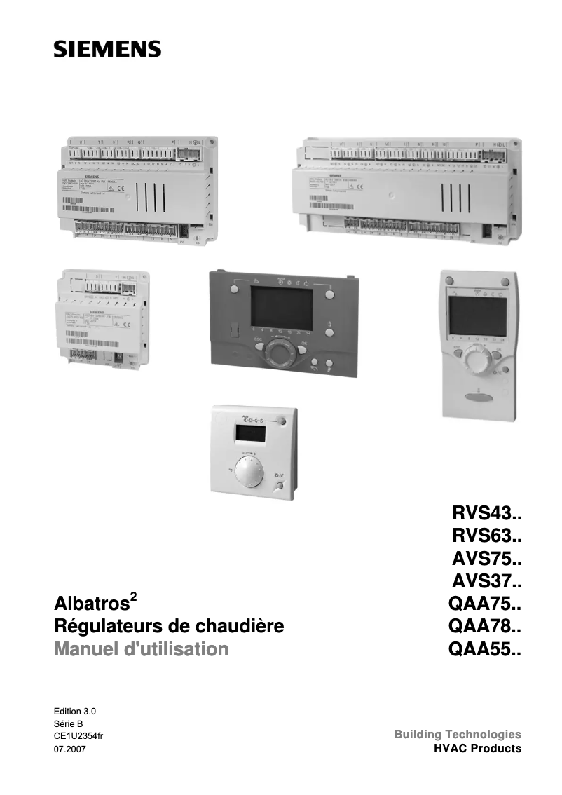 Page 1 of the manual User Manual Siemens QAA78