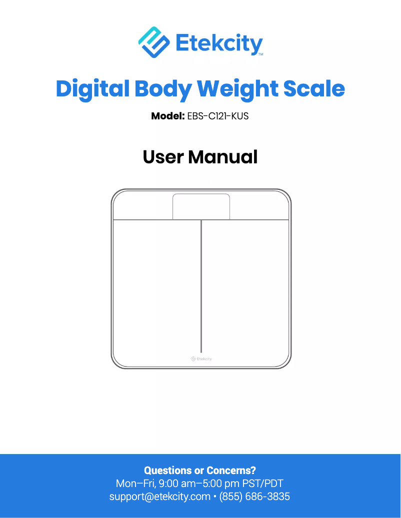Page 1 de la notice Manuel utilisateur Etekcity EBS-C121-KUS