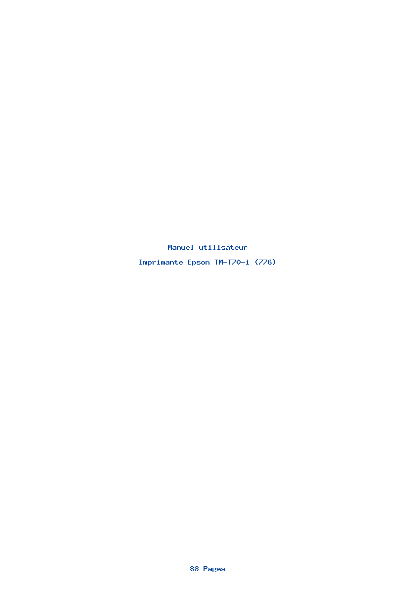 Page 1 de la notice Manuel utilisateur Epson TM-T70-i (776)