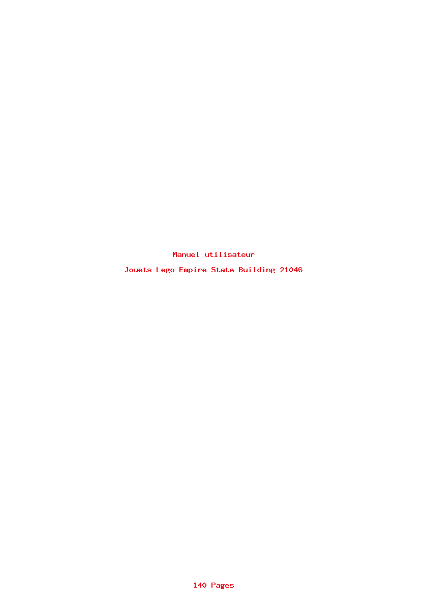 Page 1 de la notice Manuel utilisateur Lego Empire State Building 21046