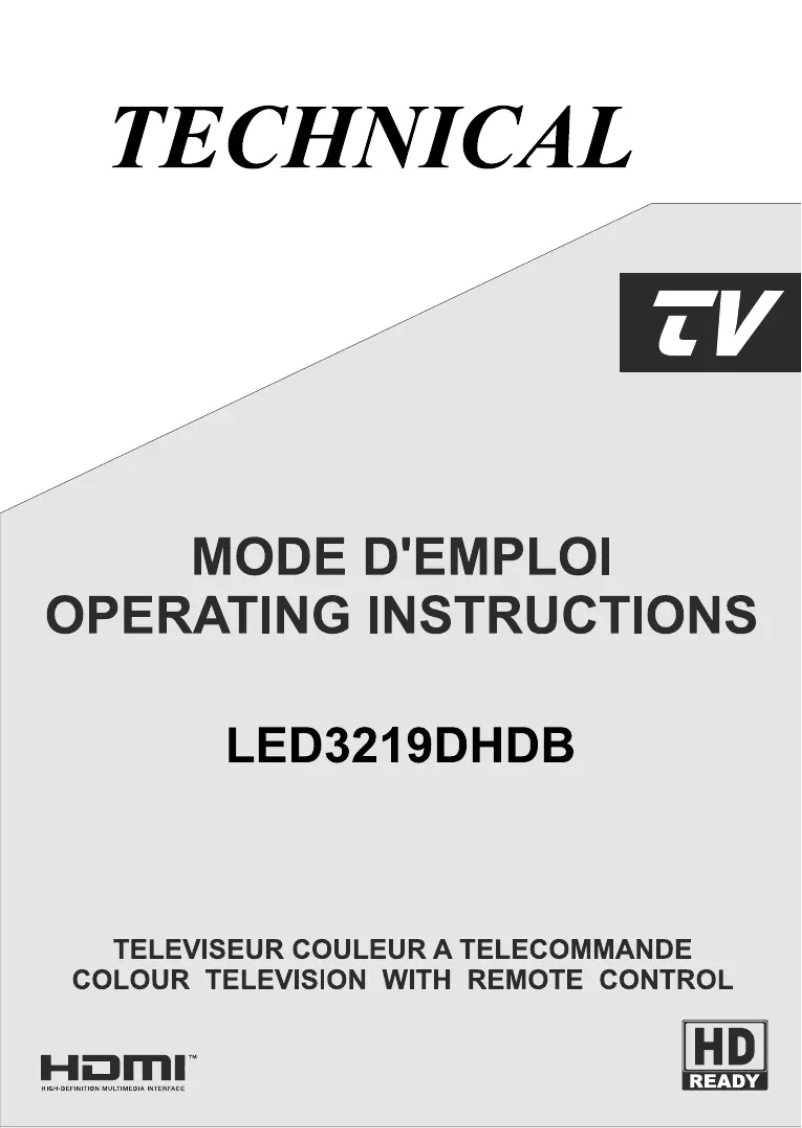 Page 1 de la notice Manuel utilisateur Technical LED3219DHDB